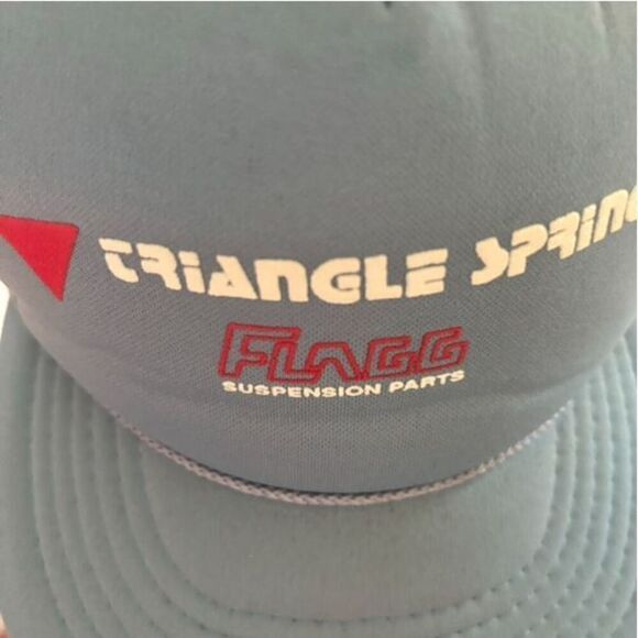 Vintage Mesh Trucker Cap Triangle Spring Flagg Suspension Parts Headmost Hat - Picture 2 of 9